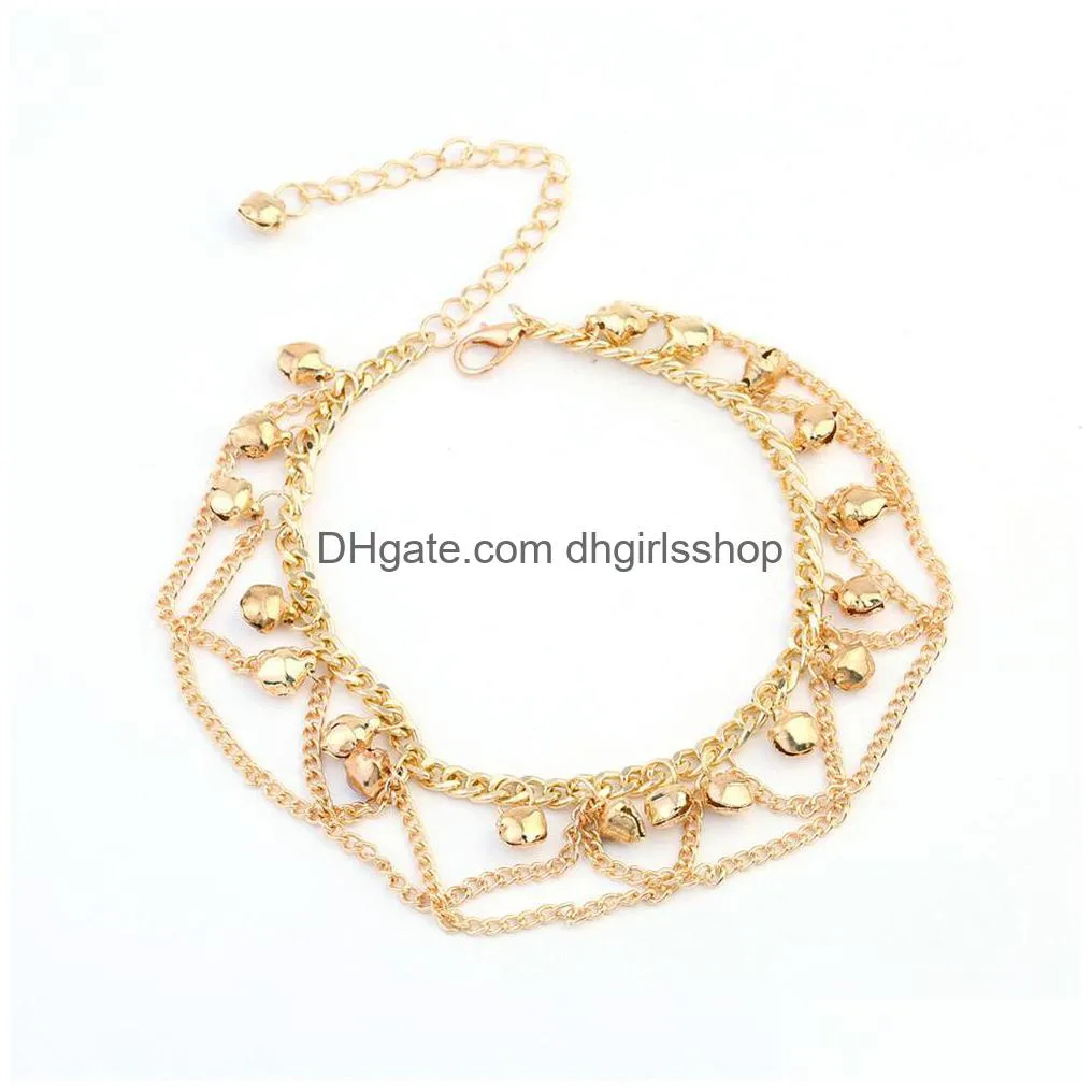 fashion fringed ankle chain jewelry for women.valentine gift gold color romantic y sand charming beach anklets