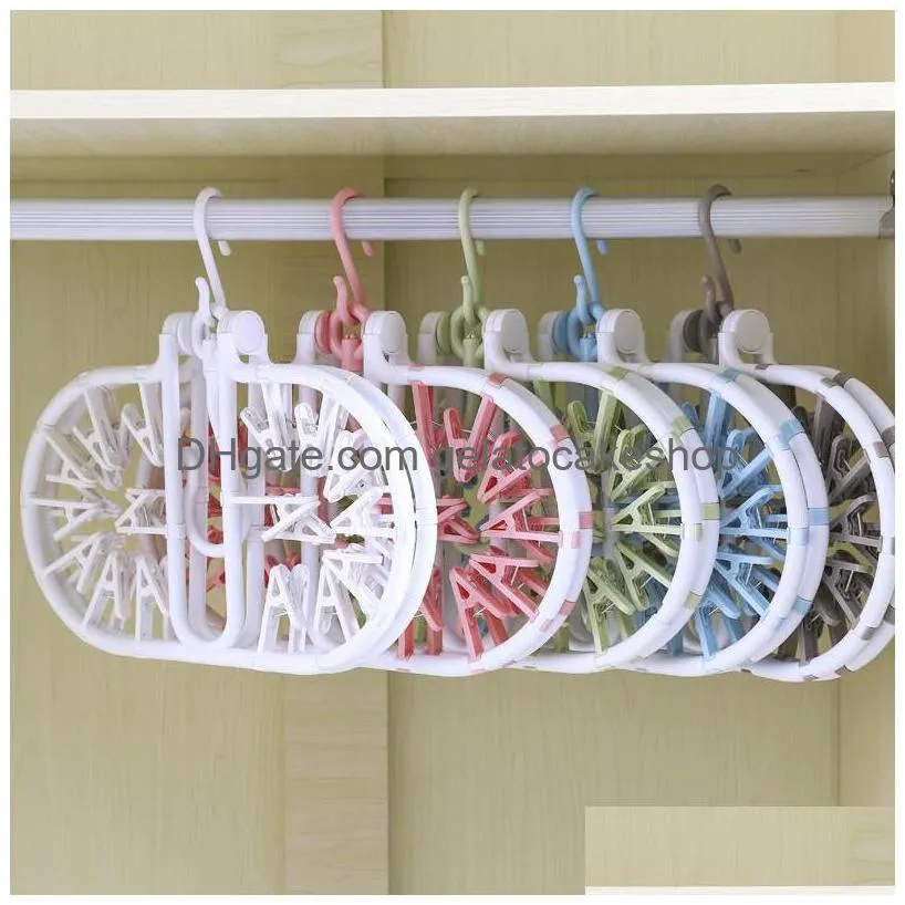 hangers racks 32clip multifunction round foldable underwear drying rack baby socks household pp environmental protection