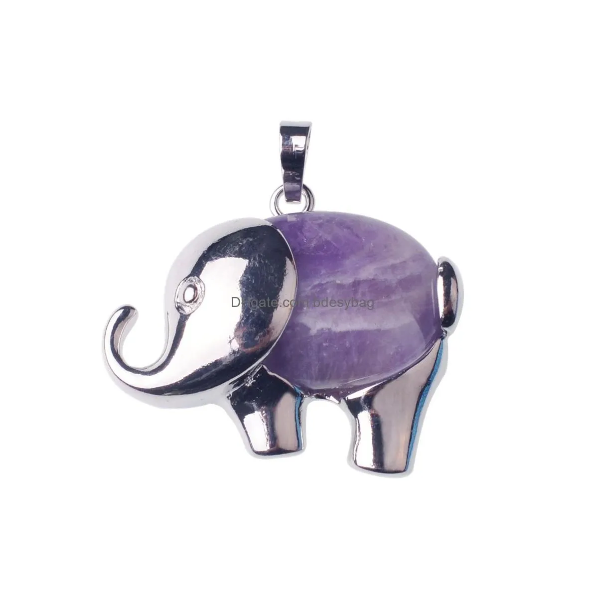 alloy elephant gemstone pendant men and women old and new year easter gifts fashion valentines day gift necklace