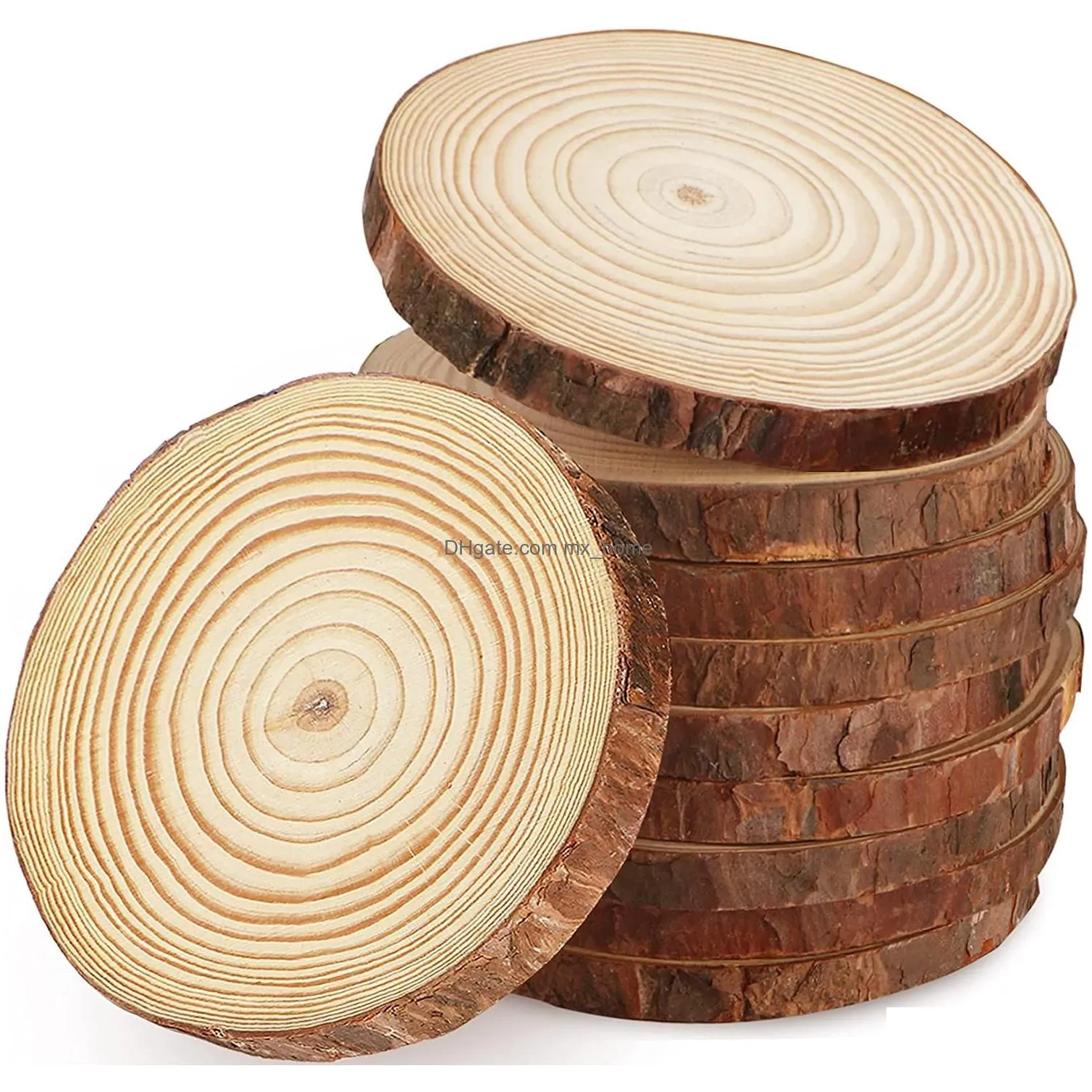 natural pine wood slices diy craft unfinished wood kit predrilled with hole circles arts party christmas ornaments