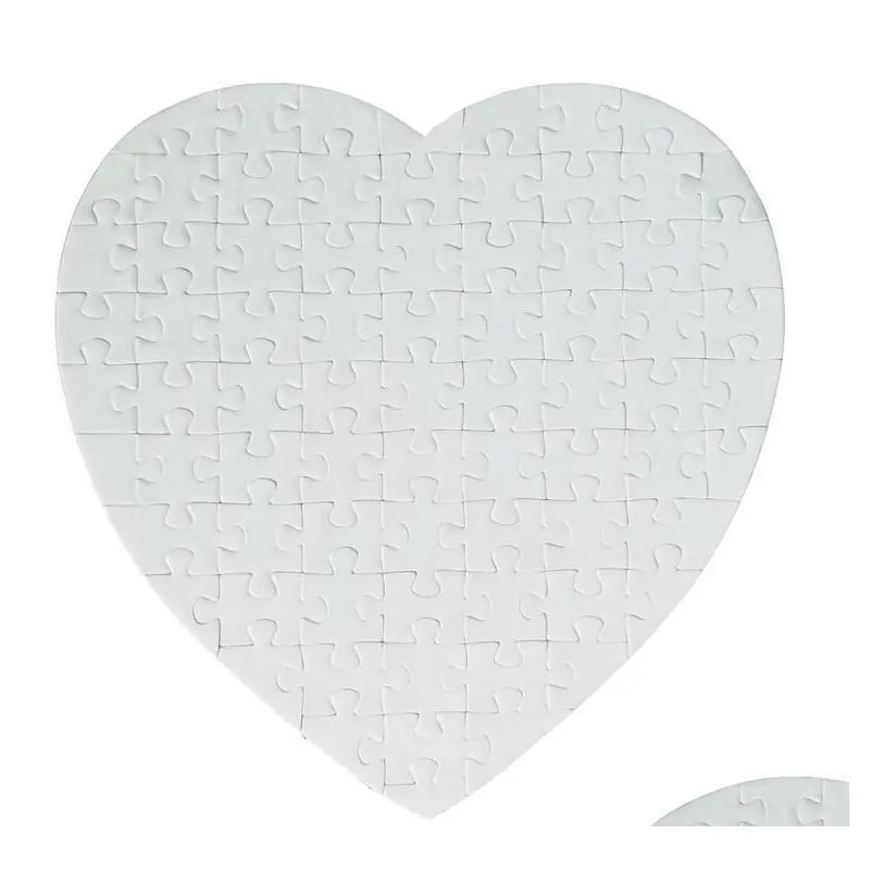 sublimation blank pearl light pager puzzles heart love shape puzzle hot transfer printing blank consumables child toys fast ship