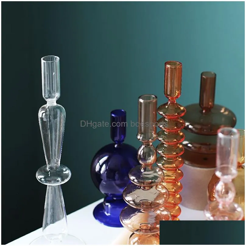 home decor candle holder glass candlesticks for candles wedding decoration home decoration accessories crystals candlestick