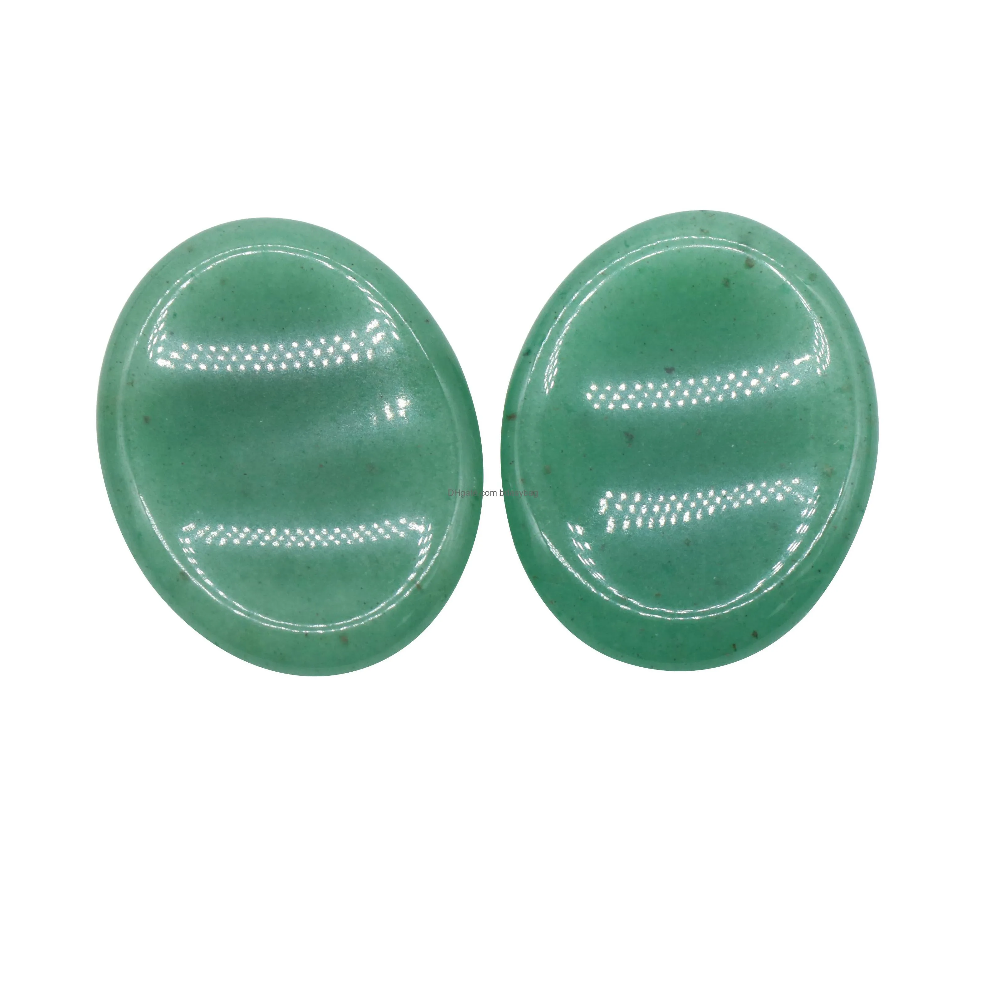 natural gemstone 35x45mm worry pocket stone thumb green aventurine crystal massage chakra worry stones