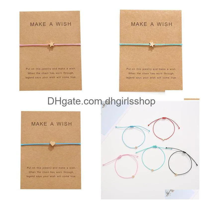 10 x 7.5 cm wishing card sticker adjustable fabric bracelet fashion jewelry gift ladies men children