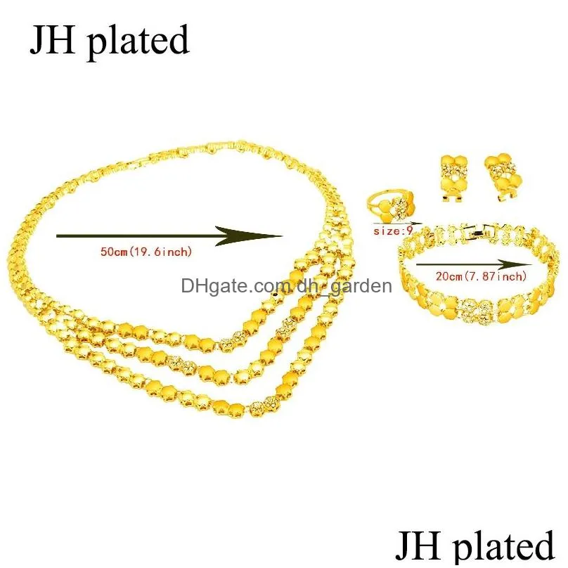 dubai jewelry sets gold color necklace earrings bridal collares jewellery egypt/turkey/iraq/african/israe gifts for women set