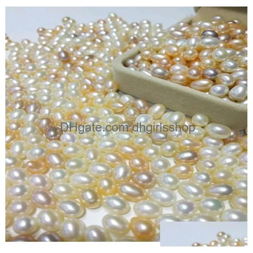 intense flawless natural pearl beads for jewelry making authentic freshwater pearls oval loose bead diy 611mm wholesale