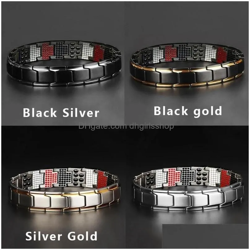 charm bracelets fashion men strength therapy bracelet health energy bio magnetic male gifts adjustable sleep better accessoriescharm