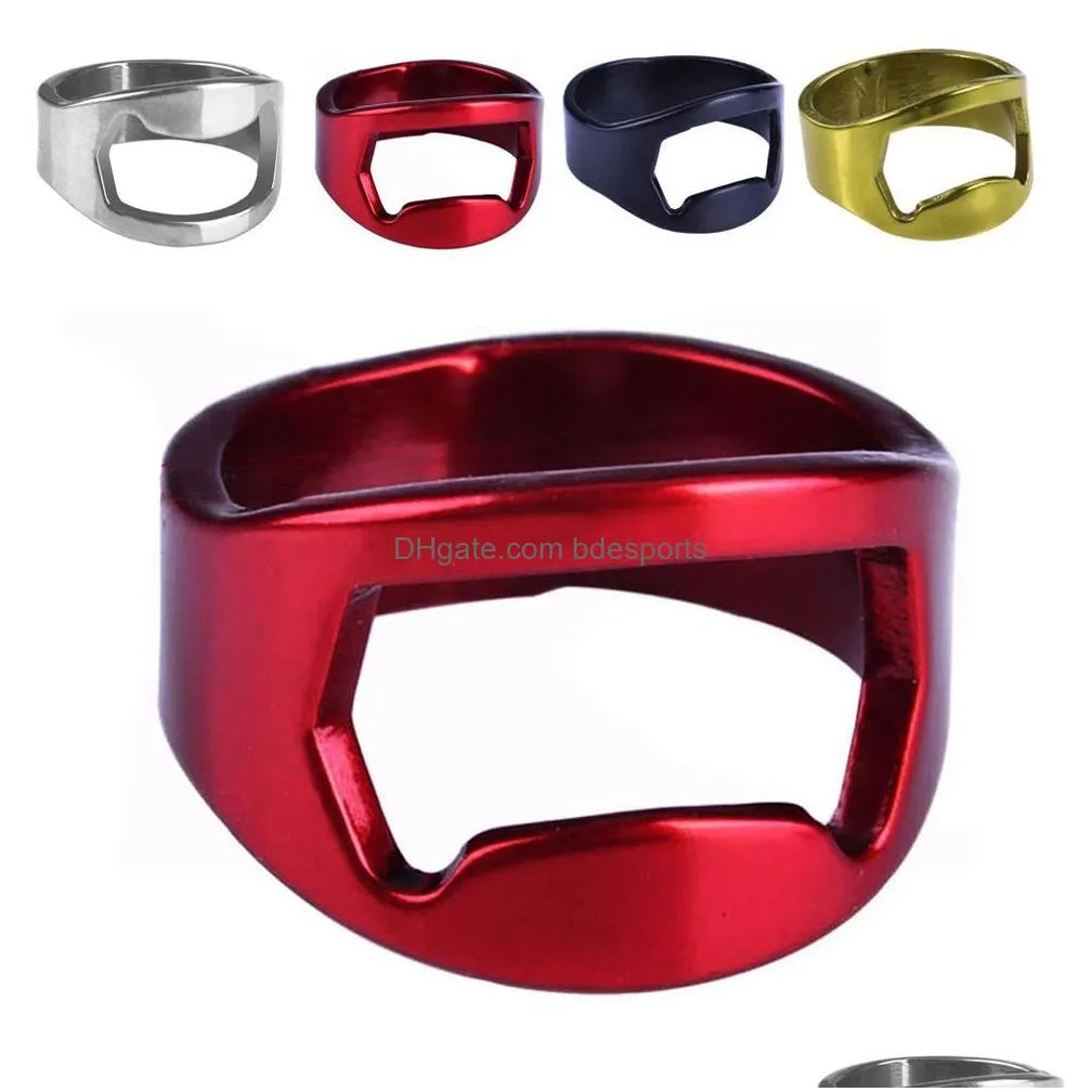 openers portable beer thumb bottles opener unique stainless steel finger ring for men fashion punk color