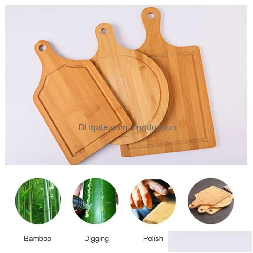 chopping blocks round wooden cutting board kitchen cutting board with handle solid wood food board pizza bread fruit can hang