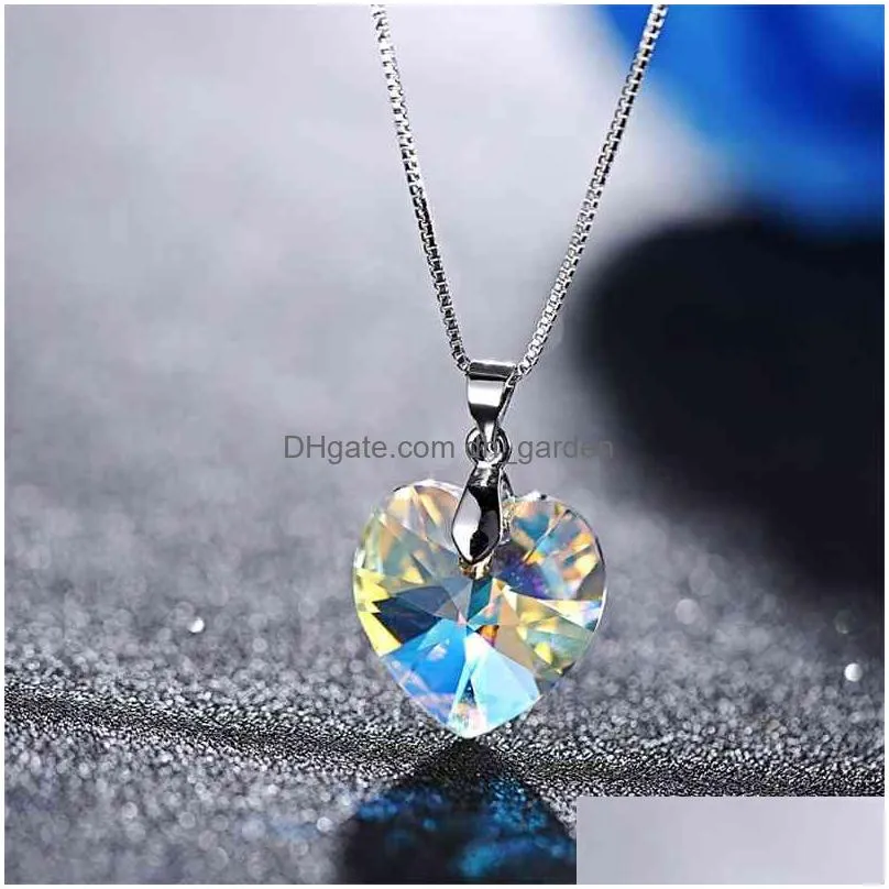baffin original crystals from swarovski heart pendant necklaces earrings jewelry sets for women lovers gift drop