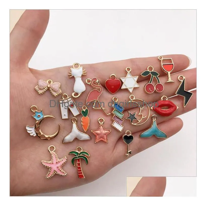 mix 150pcs jewelry findings bulk oil drip handmade diy jewelry accessories charms pendant fit earring bracelet necklace jewellery make