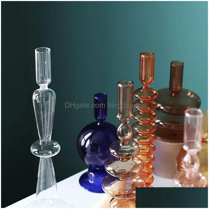 glass candle holder home decor home decoration candle holder wedding table decoration accessories transparent glass container