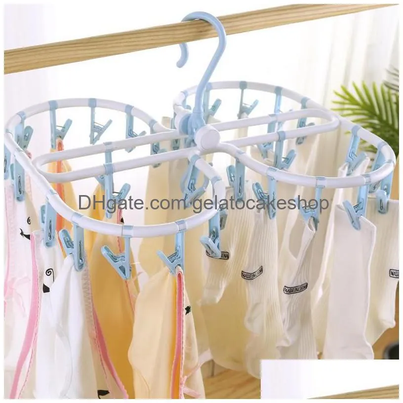 hangers racks 32clip multifunction round foldable underwear drying rack baby socks household pp environmental protection