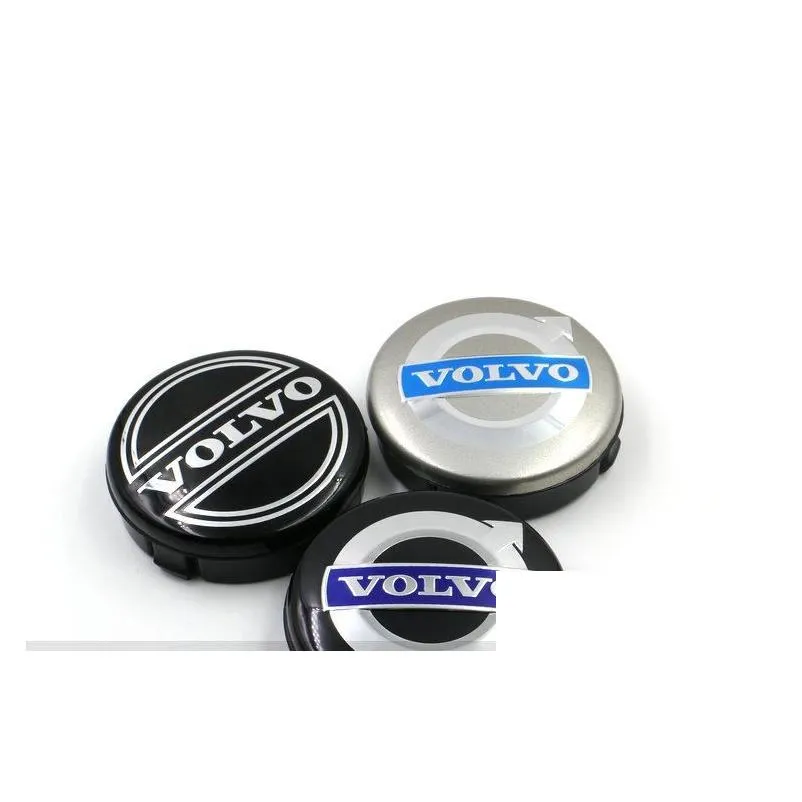 3colors 4pcs 64mm volvo wheel center caps hub cover car emblem badge black/gray/blue c30 c70 s40 v50 s60 v60 v70 s80 xc90