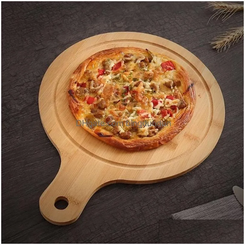 chopping blocks round wooden cutting board kitchen cutting board with handle solid wood food board pizza bread fruit can hang