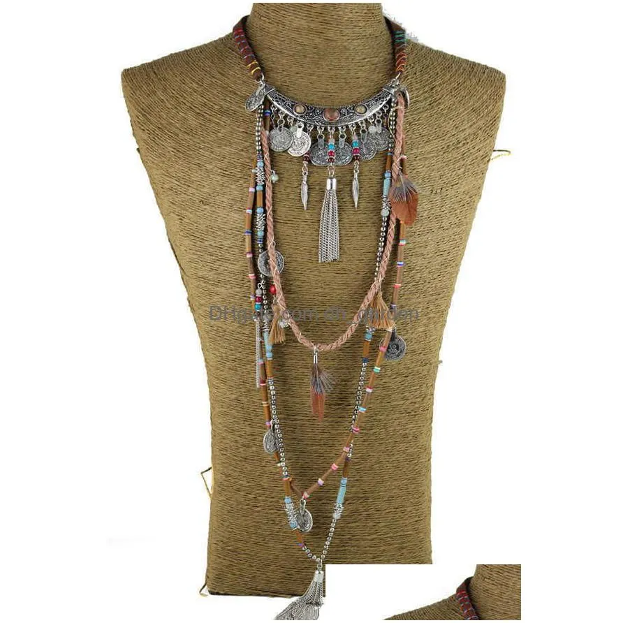 gypsy statement vintage long necklace ethnic jewelry boho necklace tribal collar tibet jewelry