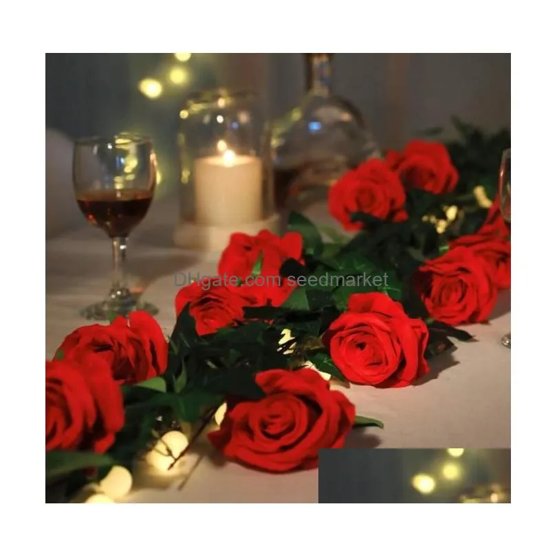 20pcs roses artificial flowers rose flower branch artificial red roses realistic fake rose for wedding home decor