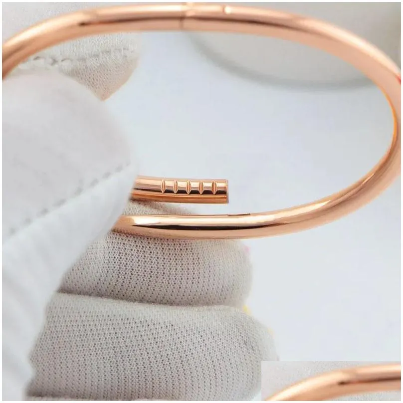 nail bracelet gold bangle for women men stainless steel cuff bangles open nails in hands christmas gifts for girls accessories wholesale designer bracelet