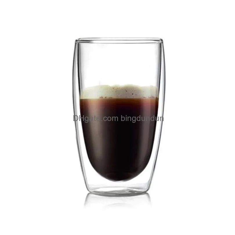 double wall glass clear handmade heat resistant tea cups healthy drink coffee milk mug insulated shot glass