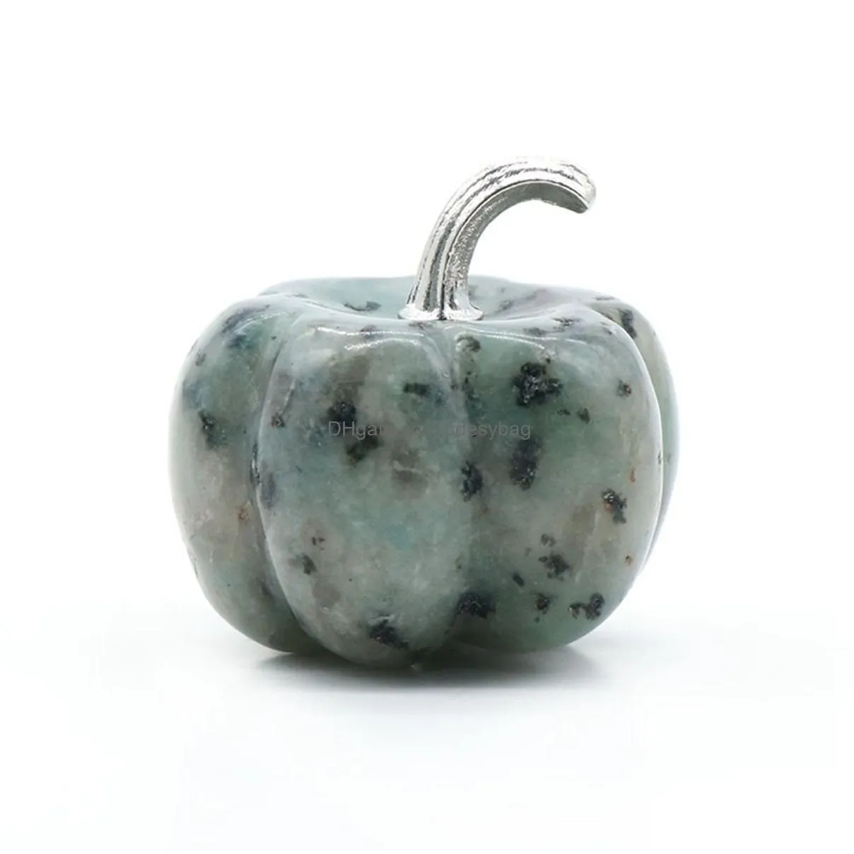 30mm natural stone multiple halloween pumpkins shape crafts natural opalite pumpkin ornament