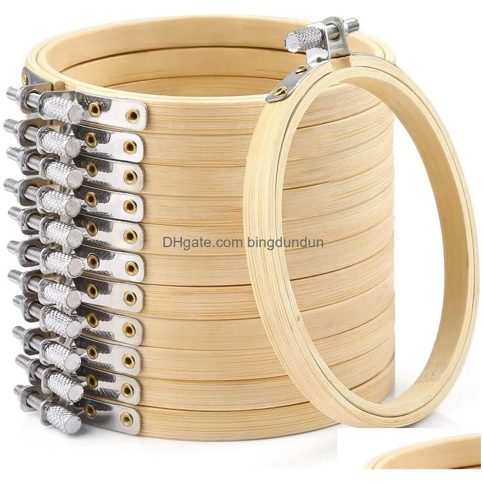 diy sewing tool round wooden wooden embroidery hoops set bamboo circle cross hoop stitch tools craft hoop accessories