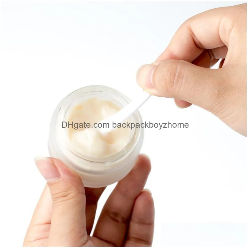 frosted glass jar cream bottles round cosmetic jars hand face packing bottles 5g 10g 30g 50g jars with wood grain cover dhs