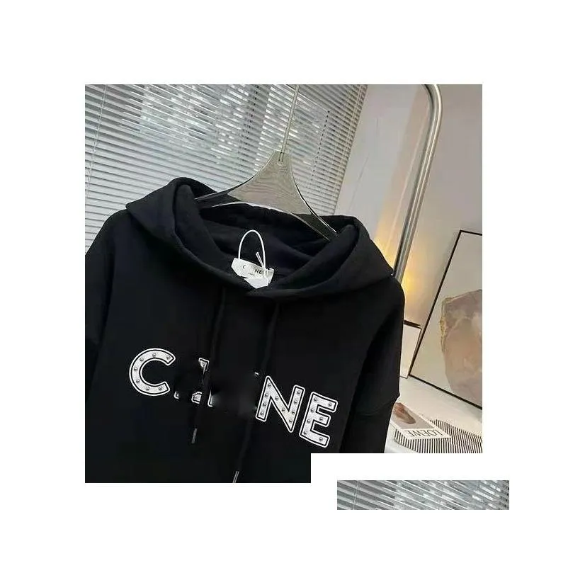 2022 autumn and winter new high quality designer mens women hoodies sweatshirts couple simple rivets printed letters logo casual loose hooded fleece