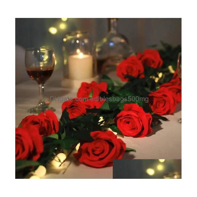 beautiful silk artificial rose flowers wedding home table decor long bouquet arrange fake plant valentines day presents
