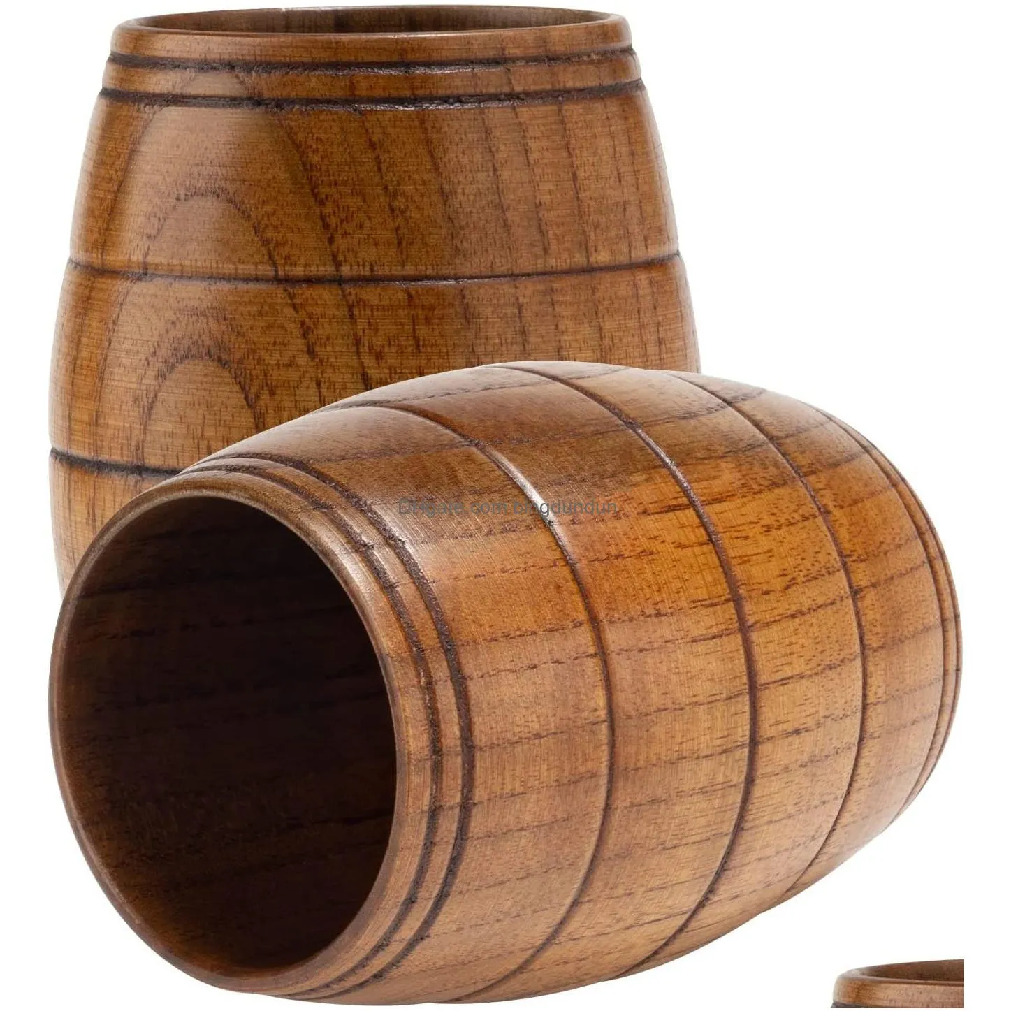 creative wine barrel wooden mugs shape natural wooden beer tea milk cup carved home kitchen bar pub drinkware gift beer cup 032151