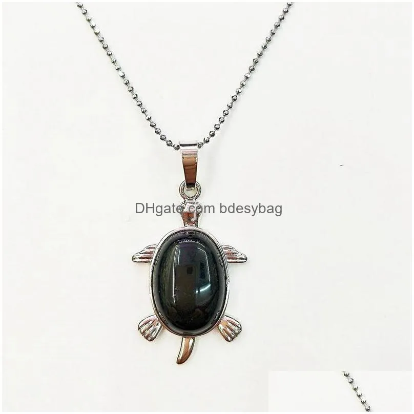 qimoshi health and longevity natural jewelry stone turtle pendant necklace uni parents meaning birthday gift 12 pieces