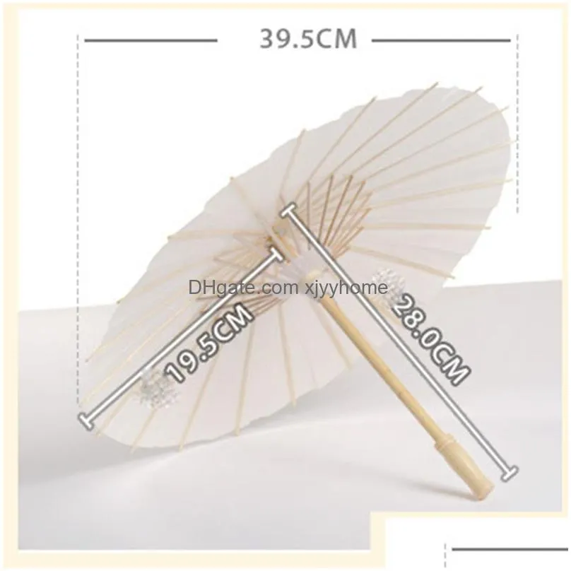 classical white bamboo papers umbrella craft oiled paper umbrellas diy creative blank painting bride wedding parasol stage decoration