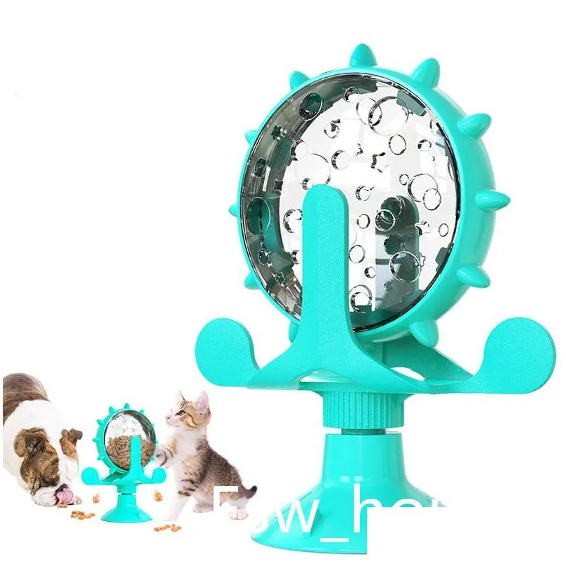 turntable interactive pets slow feeder cat puppy windmill educational feeding toys