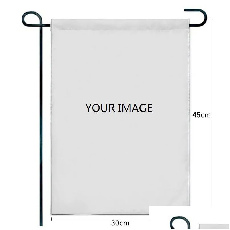 customized garden flag 30x45cm double layer white garden flags with shading cloth diy yard banner decor