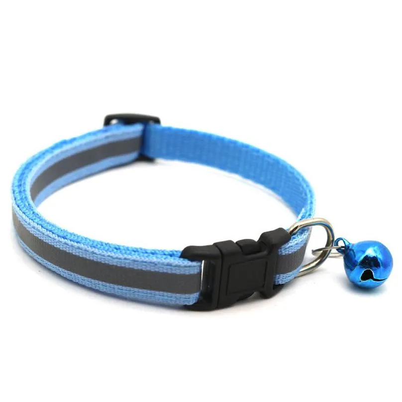 reflective dog collars with safety locking buckle 12 colors adjustable puppy kitten collar