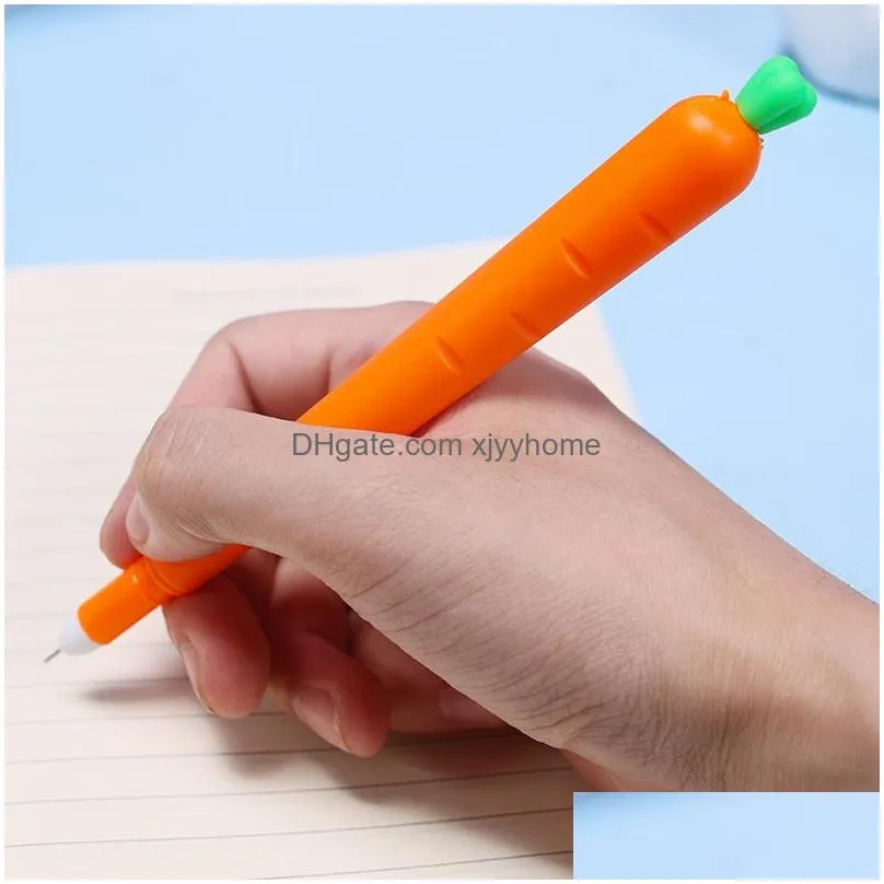 carrot roller ballpoint pen 0.5mm orange vegetable shaped student stationery gel pens christmas gift