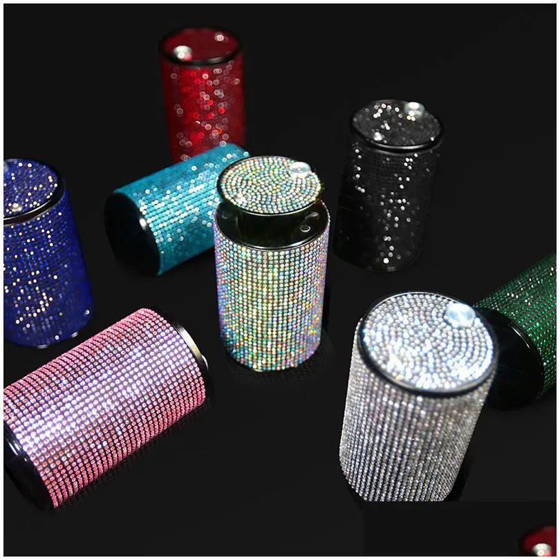 car ashtray smoke cup holder storage cup ash tray pink rhinestone ashtray for cars diamond accessories interior for women