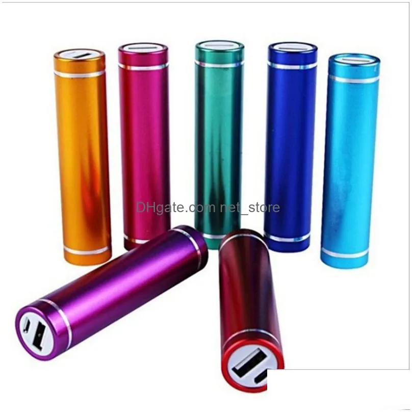 portable power bank 2600mah aluminum alloy mini mobile universal powers charging battery with retail package