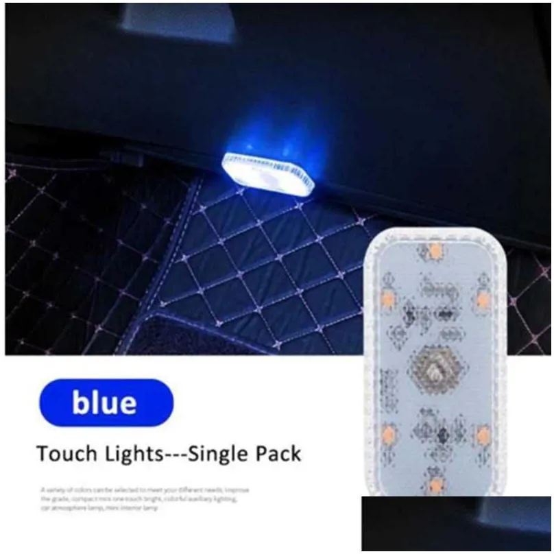  car led touch lights auto roof ceiling reading lamp car wireless interior light usb charging emergency lamps for door foot trunk