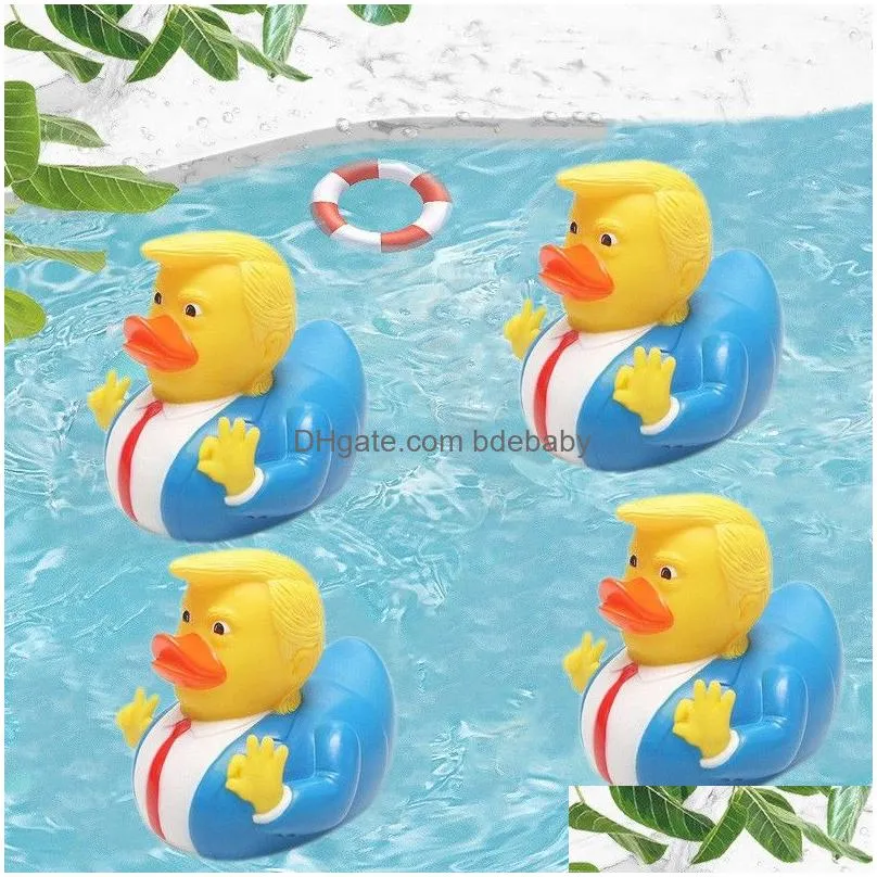 pvc flag trump duck party favor bath floating water toy party decoration funny toys gift