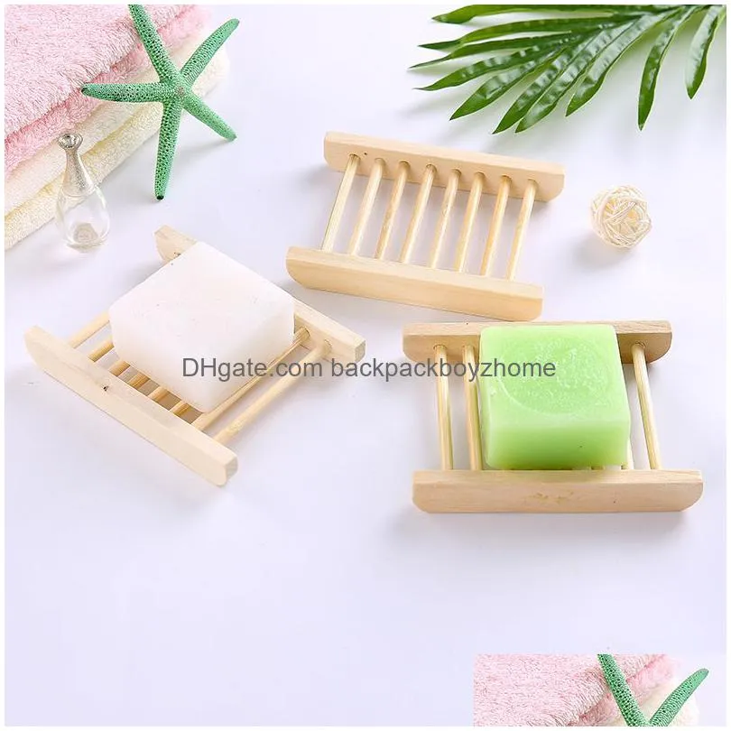 natural wooden soap dishes tray holder bath storage box plate container household shower bathroom accessories