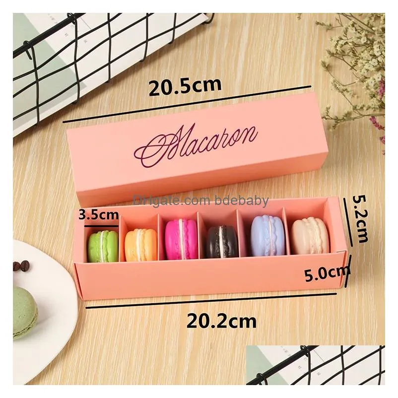 macaron box cake boxes home made packing boxes biscuit muffin box retail paper packaging 20.3x5.3x5.3cm
