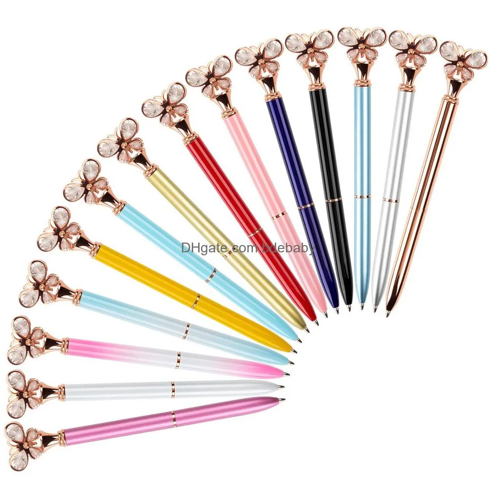 diamond butterfly ballpoint pen bullet type 1.0 fashion pens office stationery creative advertising 12 colors