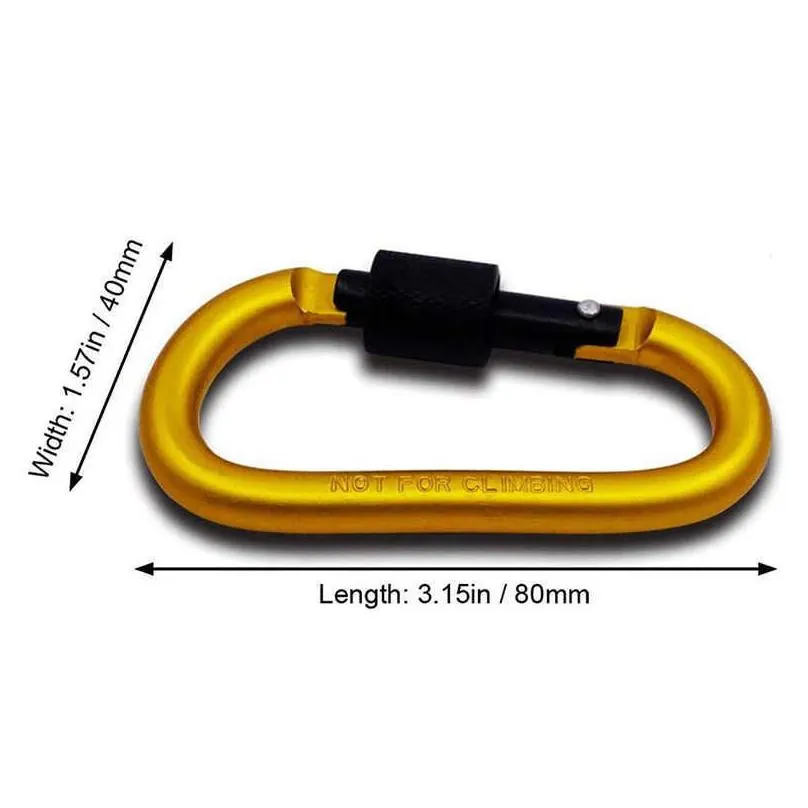  outdoor carabiners aluminum mountaineering carbine clip camping hiking buckle locking accessories 1pcs buckle dring lock key