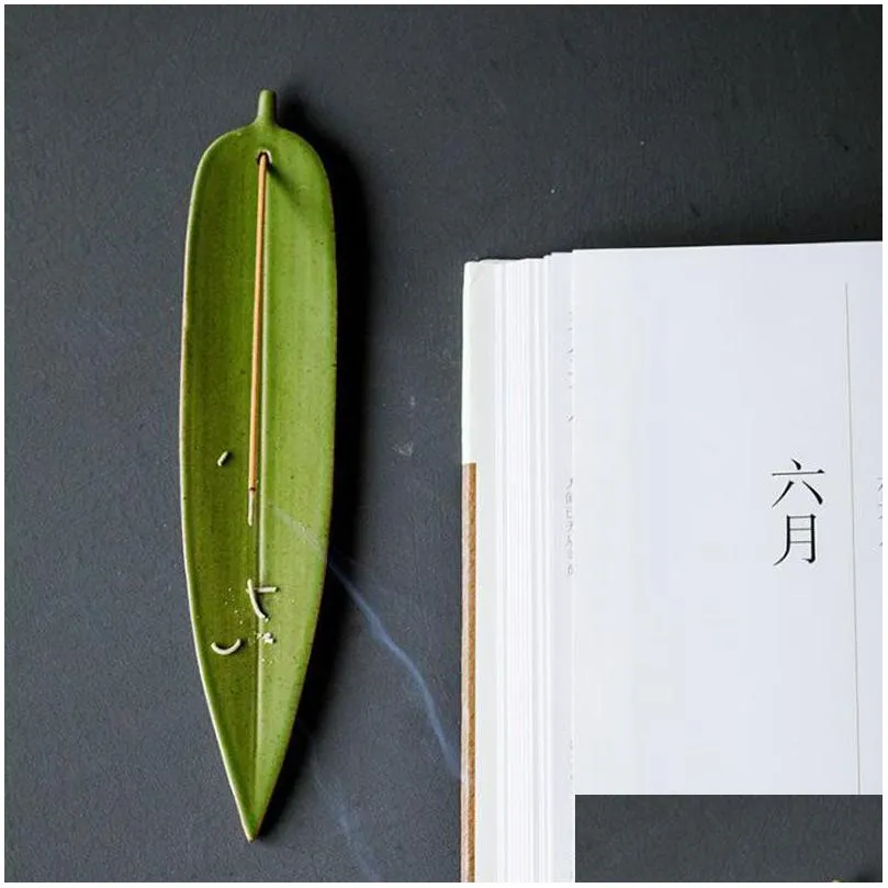 buddha stick incense holder vintage buddhist temple supplies chinese a leaf boat incense burners shipping qw8393