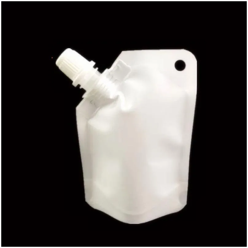 50ml stand up drinking package transparent pout bag white doypack spout pouch bags for beverage milk qw8768