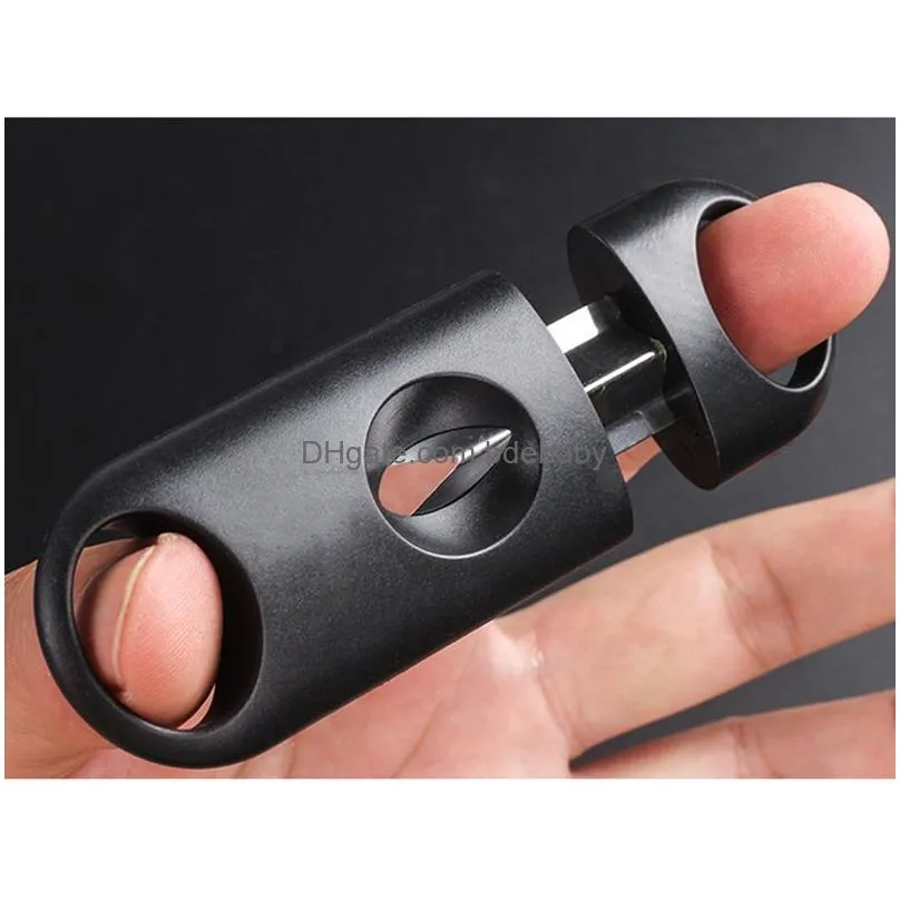 cigar scissors stainless steel vblade cigar cutter metal cut devices tools smoking accessories plastic 2 colors
