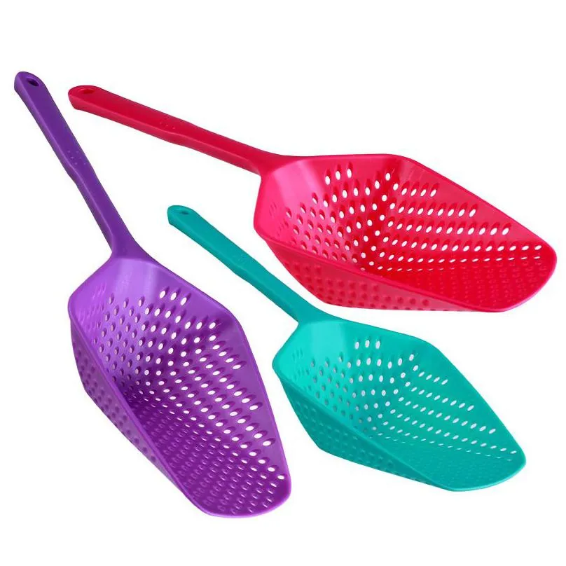 plastic shovel colander kitchen drain shovel strainers with long handle water leaking ice shovels colanders tools