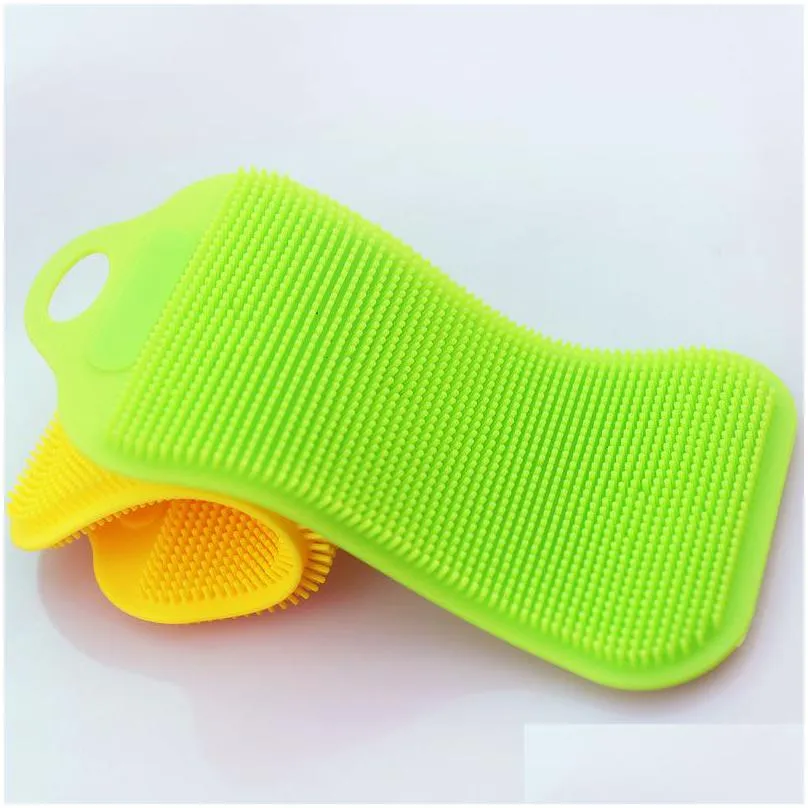 silicone scrubber dish brush cleaning sponges pad pot fruit vegetable tools wash pads