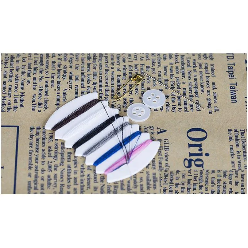 mini sewing kit travel sewing kits embroidery needlework six threads mending kit shipping wholesale za5112