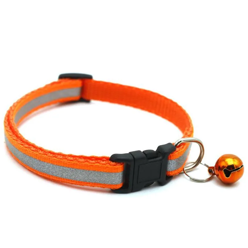 reflective dog collars with safety locking buckle 12 colors adjustable puppy kitten collar